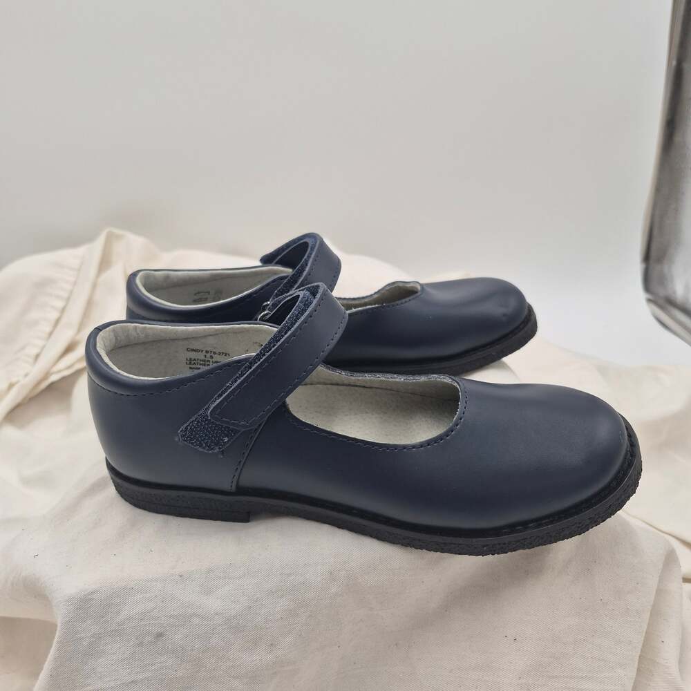 NEW Footmates Cindy BTS Mary Jane Leather navy Blue Toddler Little girl sz 1.5